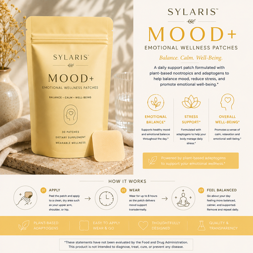 SYLARIS™ MOOD+ – Emotional Wellness Patches – Balance, Calm, Well-Being