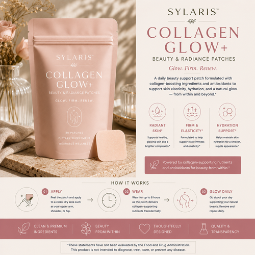 SYLARIS™ COLLAGEN GLOW+ – Beauty & Radiance Patches – Glow, Firm, Renew